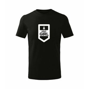 DRAGOWA Dětské krátké tričko Army girl, černá - 4roky/110cm obraz