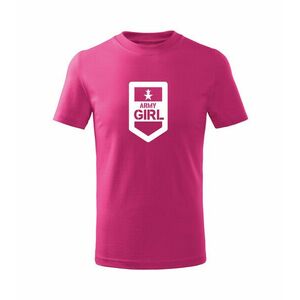 DRAGOWA Dětské krátké tričko Army girl, růžová - 4roky/110cm obraz