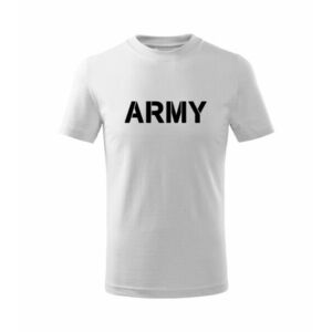 DRAGOWA Dětské krátké tričko Army, bílá - 4roky/110cm obraz