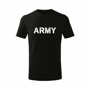 DRAGOWA Dětské krátké tričko Army, černá - 4roky/110cm obraz