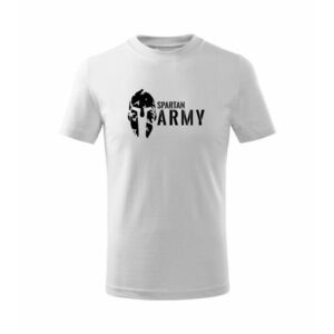 DRAGOWA Dětské krátké tričko Spartan army, bílá - 4roky/110cm obraz