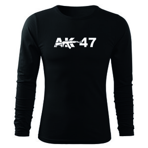 DRAGOWA Fit-T tričko s dlouhým rukávem ak47, černá 160g / m2 - S obraz