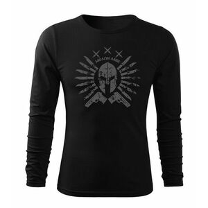 DRAGOWA Fit-T tričko s dlouhým rukávem Ares, černá 160g / m2 - S obraz