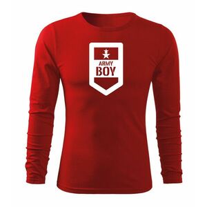 DRAGOWA Fit-T tričko s dlouhým rukávem army boy, červená 160g / m2 - S obraz