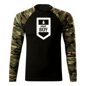 DRAGOWA Fit-T tričko s dlouhým rukávem army boy, woodland 160g / m2 - XS obraz