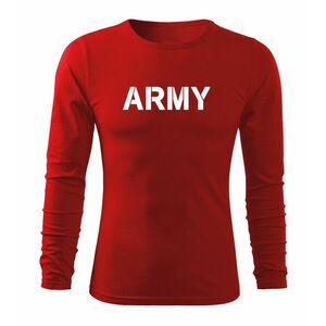 DRAGOWA Fit-T tričko s dlouhým rukávem army, červená 160g / m2 - S obraz