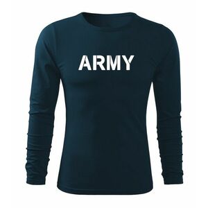 DRAGOWA Fit-T tričko s dlouhým rukávem army, tmavě modrá 160g / m2 - S obraz