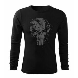 DRAGOWA Fit-T tričko s dlouhým rukávem Frank The Punisher, černá 160g / m2 - S obraz