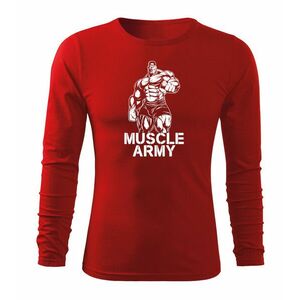 DRAGOWA Fit-T tričko s dlouhým rukávem muscle army man, červená 160g / m2 - S obraz