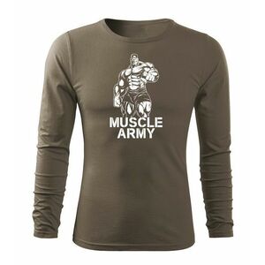 DRAGOWA Fit-T tričko s dlouhým rukávem muscle army man, olivová 160g / m2 - S obraz
