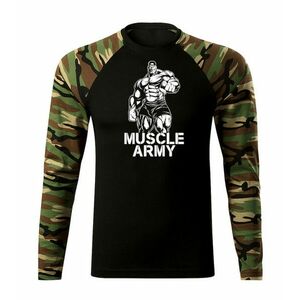 DRAGOWA Fit-T tričko s dlouhým rukávem muscle army man, woodland 160g / m2 - S obraz