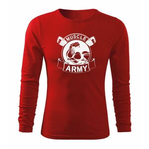 DRAGOWA Fit-T tričko s dlouhým rukávem muscle army original, červená 160g / m2 - S obraz