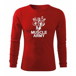 DRAGOWA Fit-T tričko s dlouhým rukávem muscle army team, červená 160g / m2 - S obraz