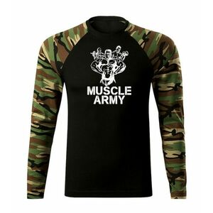 DRAGOWA Fit-T tričko s dlouhým rukávem muscle army team, woodland 160g / m2 - S obraz