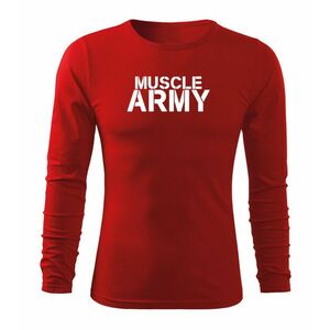 DRAGOWA Fit-T tričko s dlouhým rukávem muscle army, červená 160g / m2 - S obraz