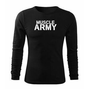 DRAGOWA Fit-T tričko s dlouhým rukávem muscle army, černá 160g / m2 - S obraz