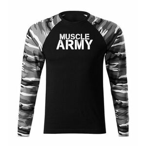 DRAGOWA Fit-T tričko s dlouhým rukávem muscle army, metro 160g / m2 - XS obraz