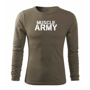 DRAGOWA Fit-T tričko s dlouhým rukávem muscle army, olivová 160g / m2 - S obraz