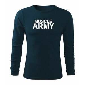 DRAGOWA Fit-T tričko s dlouhým rukávem muscle army, tmavě modrá 160g / m2 - S obraz