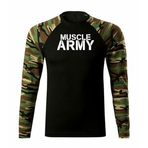 DRAGOWA Fit-T tričko s dlouhým rukávem muscle army, woodland 160g / m2 - S obraz