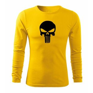DRAGOWA Fit-T tričko s dlouhým rukávem Punisher žlutá, 160g / m2 - S obraz