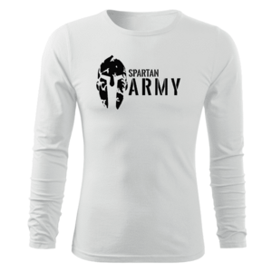DRAGOWA Fit-T tričko s dlouhým rukávem spartan army, bílá 160g/m2 - S obraz