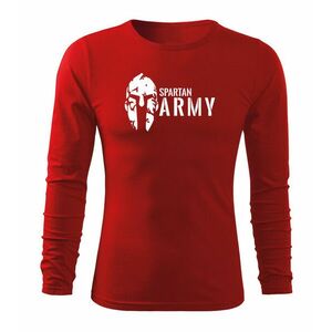DRAGOWA Fit-T tričko s dlouhým rukávem spartan army, červená 160g / m2 - S obraz