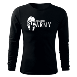 DRAGOWA Fit-T tričko s dlouhým rukávem spartan army, černá 160g / m2 - S obraz