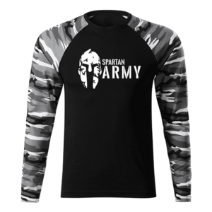 DRAGOWA Fit-T tričko s dlouhým rukávem spartan army, metro 160g / m2 - XS obraz