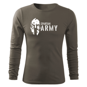DRAGOWA Fit-T tričko s dlouhým rukávem spartan army, olivová 160g/m2 - S obraz