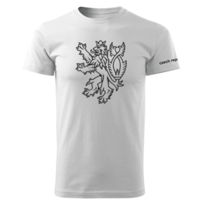 DRAGOWA krátké tričko český lev, bílá 160g/m2 - XS obraz