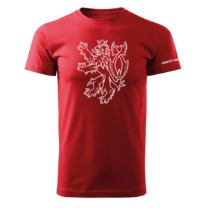 DRAGOWA krátké tričko český lev, červená 160g/m2 - XS obraz