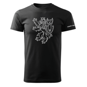 DRAGOWA krátké tričko český lev, černá 160g/m2 - XS obraz