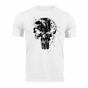 DRAGOWA krátké tričko Frank the Punisher, bílá 160g/m2 - XS obraz