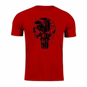 DRAGOWA krátké tričko Frank the Punisher, červená 160g/m2 - XS obraz