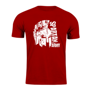 DRAGOWA krátké tričko spartan army León, červená 160g/m2 - XS obraz