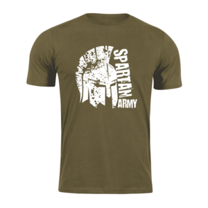 DRAGOWA krátké tričko spartan army León, olivová 160g/m2 - XS obraz