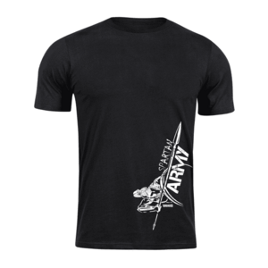 DRAGOWA krátké tričko spartan army Myles, černá 160g/m2 - XS obraz