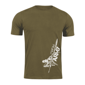 DRAGOWA krátké tričko spartan army Myles, olivová 160g/m2 - XS obraz