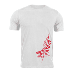DRAGOWA krátké tričko spartan army RedMyles, bílá 160g/m2 - XS obraz