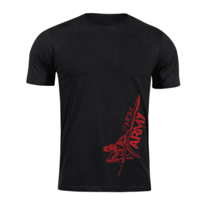 DRAGOWA krátké tričko spartan army RedMyles, černá 160g/m2 - XS obraz