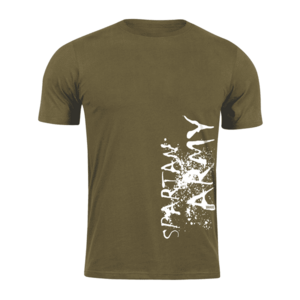 DRAGOWA krátké tričko spartan army WAR, olivová 160g/m2 - XS obraz