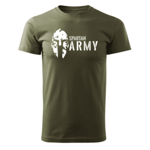 DRAGOWA krátké tričko spartan army, olivová 160g/m2 - XS obraz