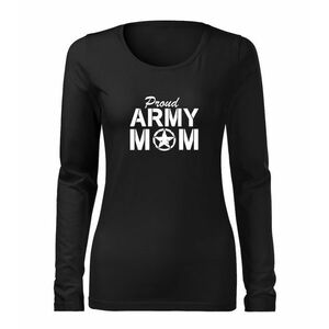 DRAGOWA Slim dámské tričko s dlouhým rukávem army mom, černá 160g / m2 - XS obraz