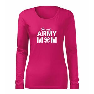 DRAGOWA Slim dámské tričko s dlouhým rukávem army mom, růžová 160g / m2 - XS obraz