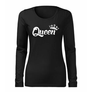 DRAGOWA Slim dámské tričko s dlouhým rukávem queen, černá 160g / m2 - XS obraz
