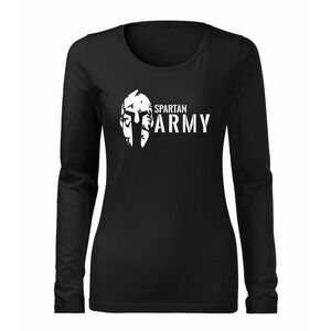 DRAGOWA Slim dámské tričko s dlouhým rukávem spartan army, černá 160g / m2 - XS obraz