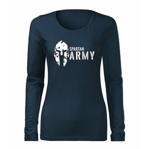 DRAGOWA Slim dámské tričko s dlouhým rukávem spartan army, tmavě modrá160g / m2 - XS obraz