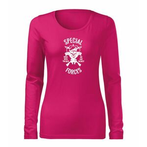 DRAGOWA Slim dámské tričko s dlouhým rukávem special forces, růžová 160g / m2 - XS obraz