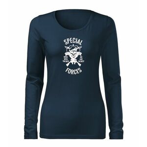 DRAGOWA Slim dámské tričko s dlouhým rukávem special forces, tmavě modrá160g / m2 - XS obraz